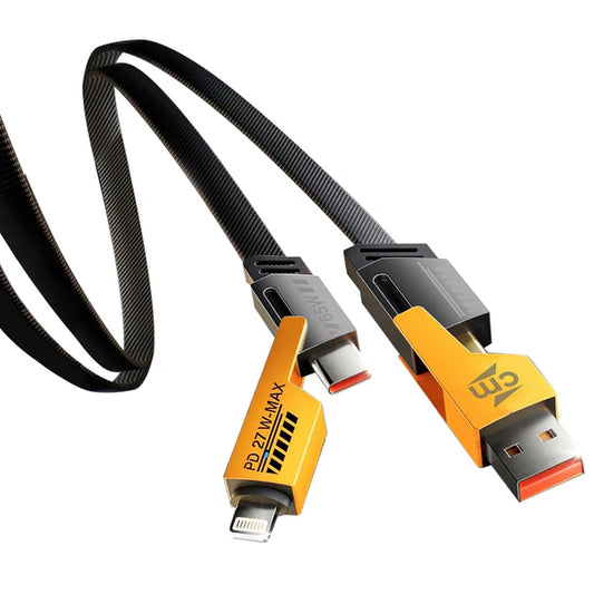 MAK USB Type C Cable 6 A 1.5 m Braided 4 in 1 65W Lightning Fast Charging Cable Compatible for iOS & Android